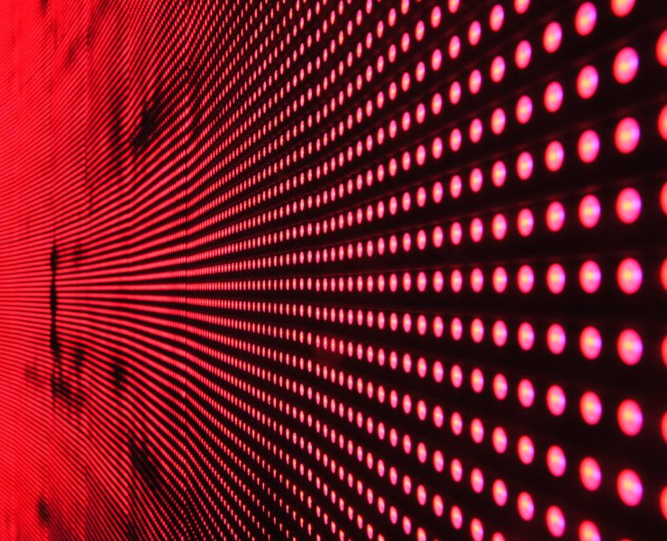 red lights in line on black surface 158826