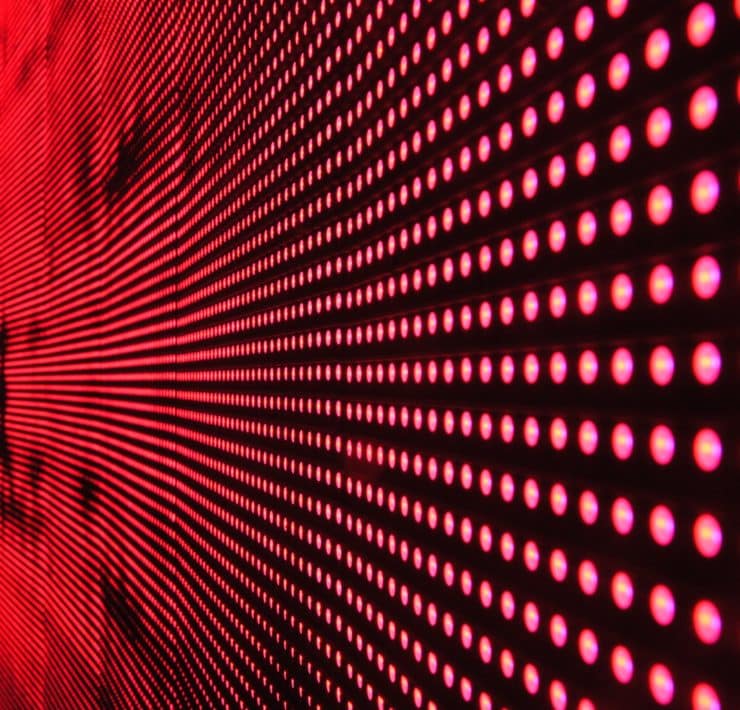 red lights in line on black surface 158826