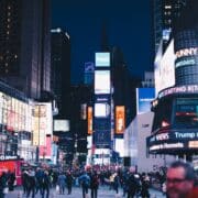 people walks in time square