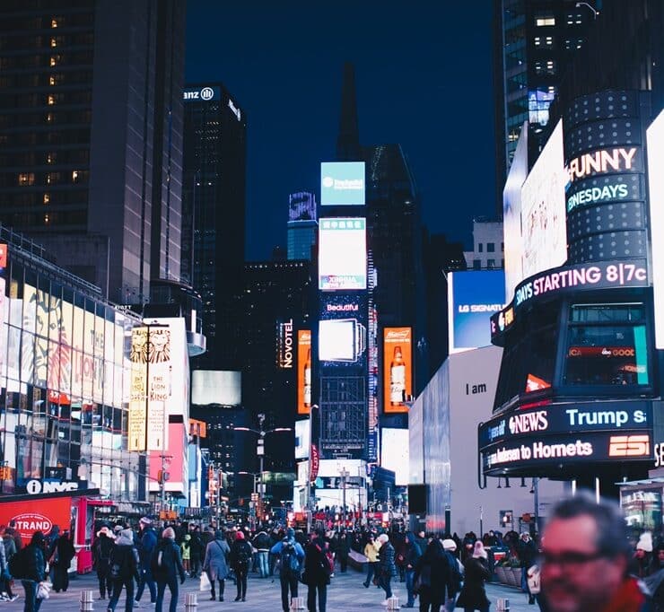 people walks in time square