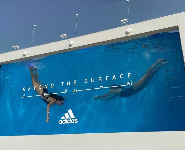 adidas puts up a pool billboard on kite beach
