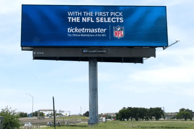 ticketmaster nfl draft digital billboard