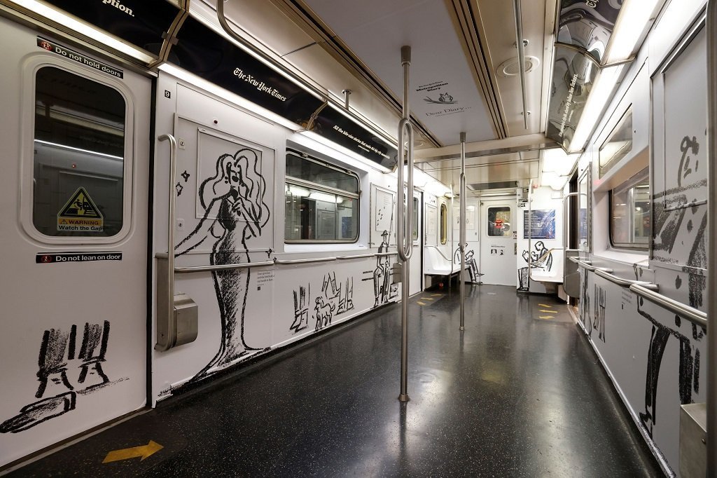 the new york times takes over entire subway train with subscription promo
