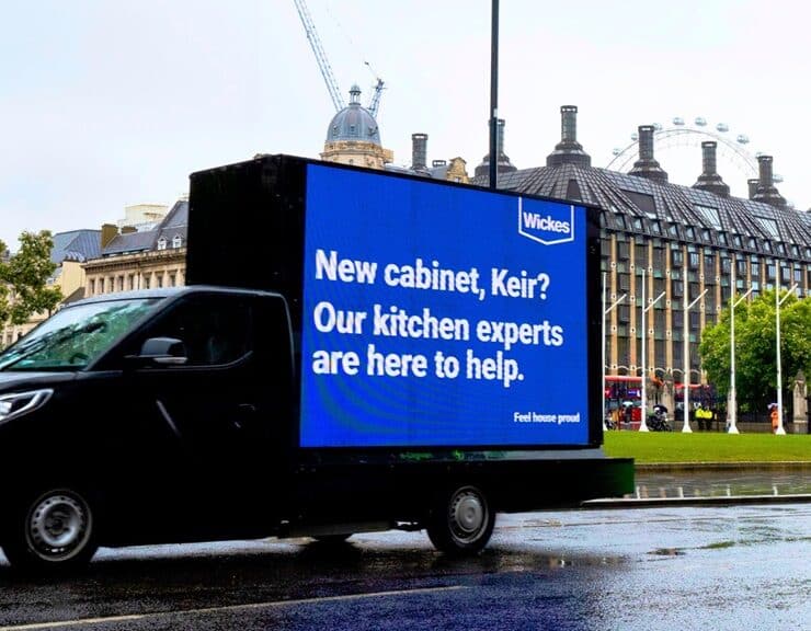 4 hours after keir won our wickes ad van was helping with his new cabinet