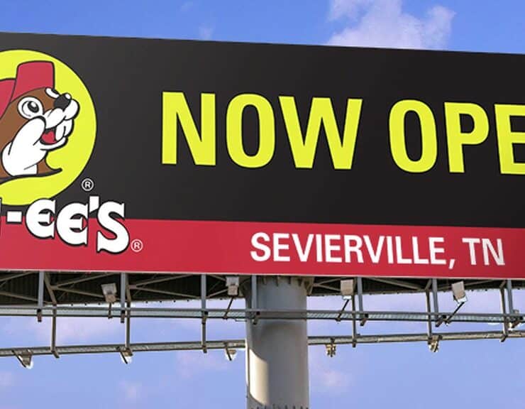 buc ees slay billboard near kentucky gun range ignites reddit debate