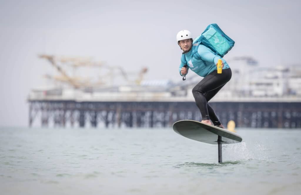 deliveroo trial the first ever surfboard delivery service