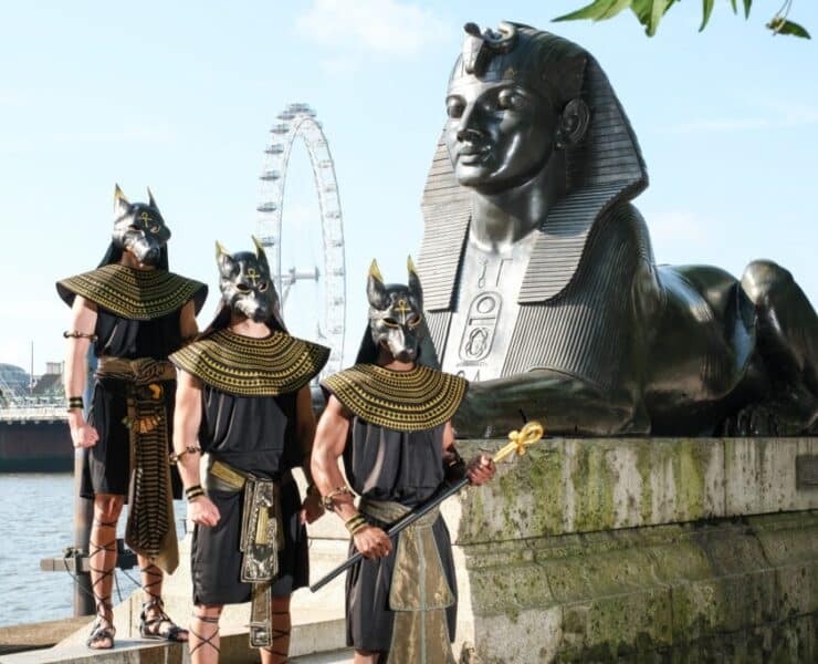 easyjet holidays unleashes ancient egyptian deities to promote new luxor cruise