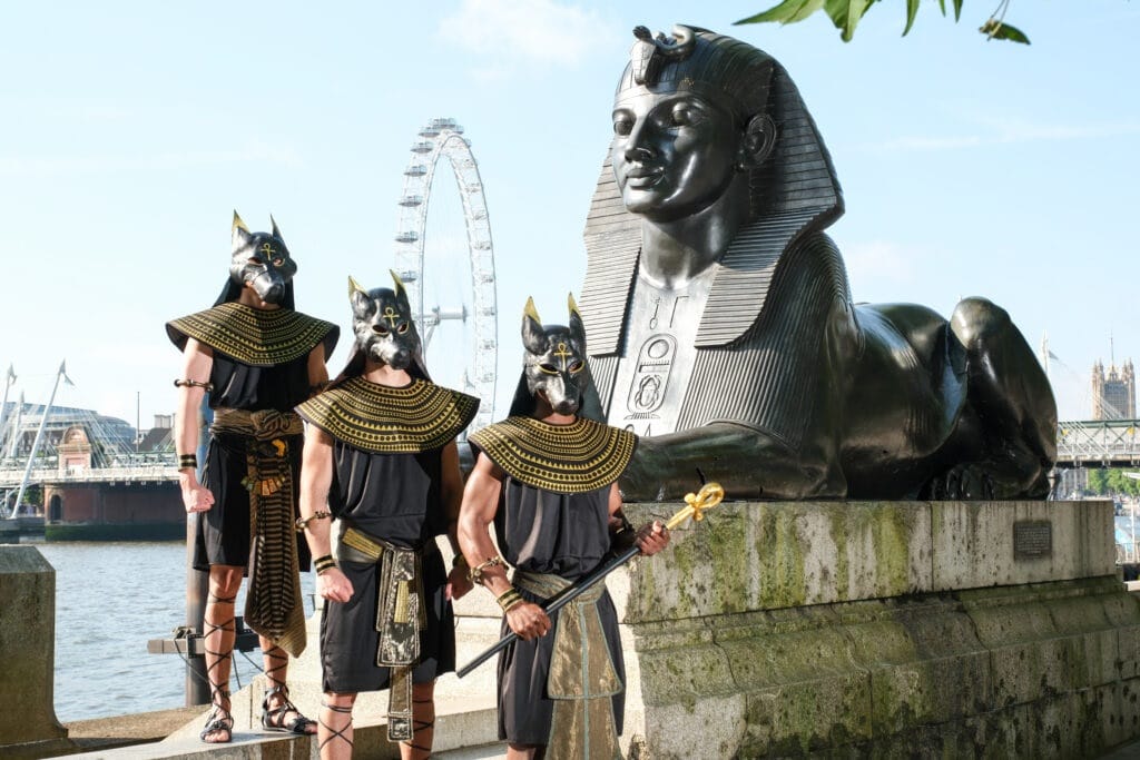 easyjet holidays unleashes ancient egyptian deities to promote new luxor cruise