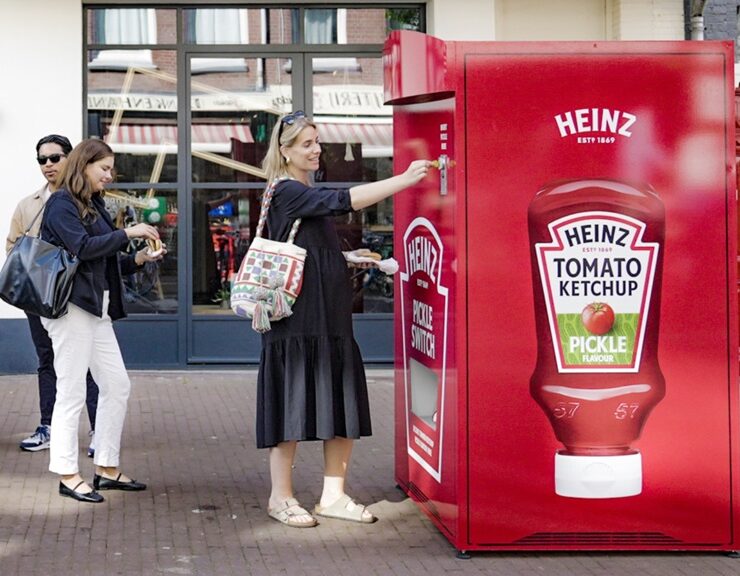 heinz launches human vending machine that trades unwanted pickles for bottles of pickle ketchup