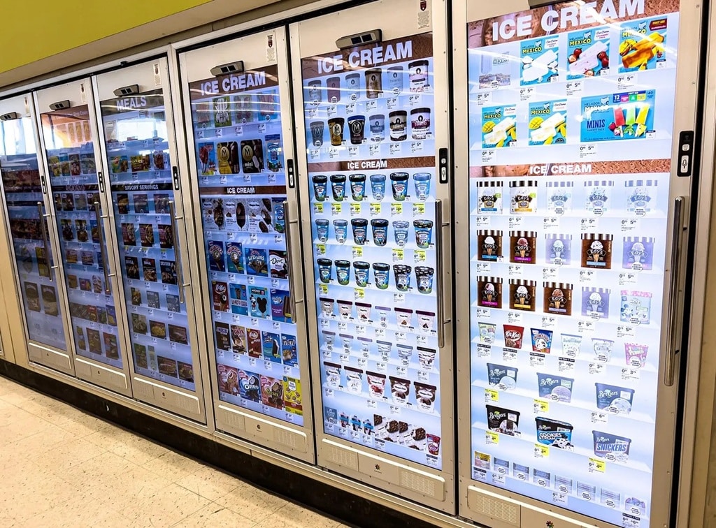 functioning cooler screens smart doors once featured at a walgreens store in sacramento california