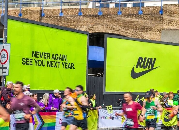 nike sparks backlash for never again ads at london marathon