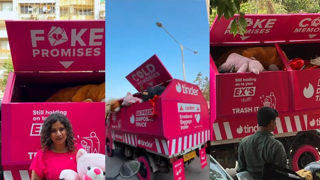 tinders latest campaign lets you clear out emotional clutter with a trash truck
