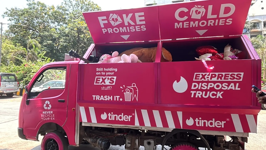 tinders latest campaign lets you clear out emotional clutter with a trash truck1