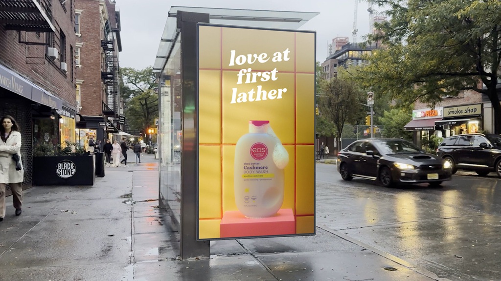 eos turns digital billboards into steamy showers in eye catching out of home campaign1
