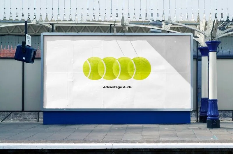 10 лучших рекламных щитов 2025 года* 3 2 audi won wimbledon with this billboard