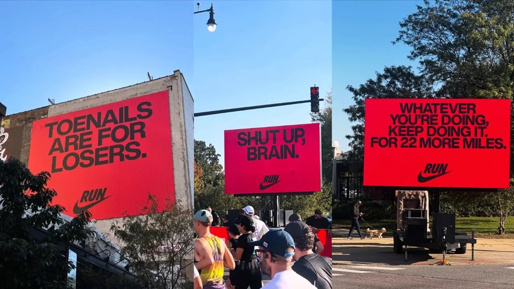 10 лучших рекламных щитов 2025 года* 5 4 nike hits stride with chicago marathon
