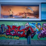 joe marler lounges in living billboard famous campaigns