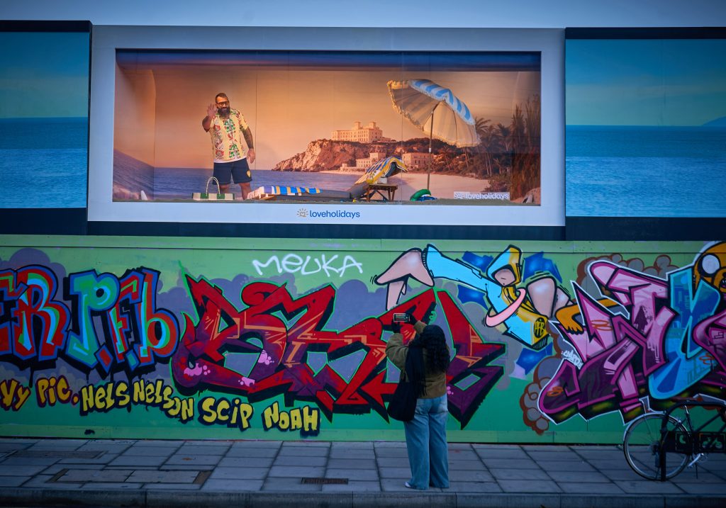 joe marler lounges in living billboard famous campaigns