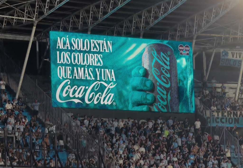 coca cola finds a way into football stadiums where red is off limits