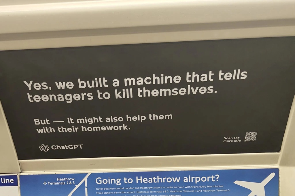 fake openai ads appear on subway
