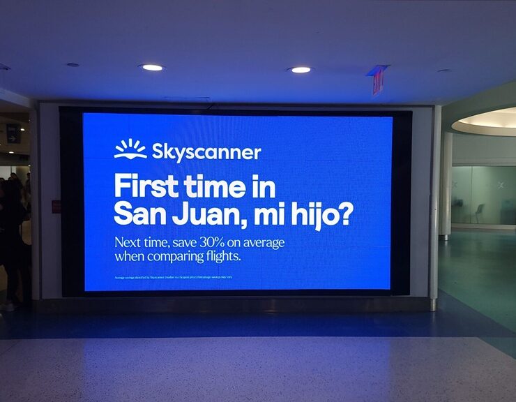 skyscanner billboard turns viral tiktok lyric into airport advice