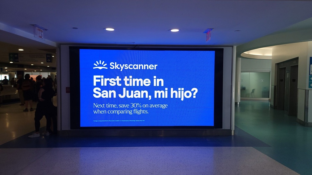 skyscanner billboard turns viral tiktok lyric into airport advice