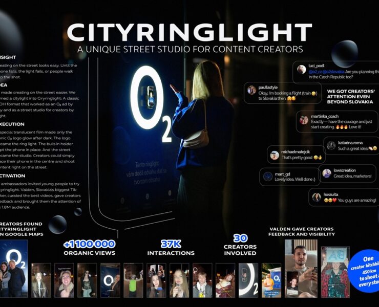 O2 превратил рекламный лайтбокс в кольцевую лампу для авторов 17 cityringlight